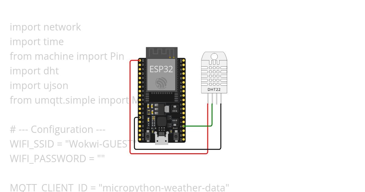 temperature sensor with micropython simulation