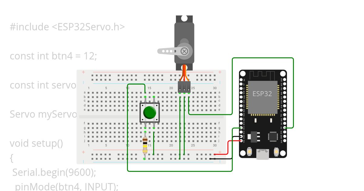 Servo con boton simulation
