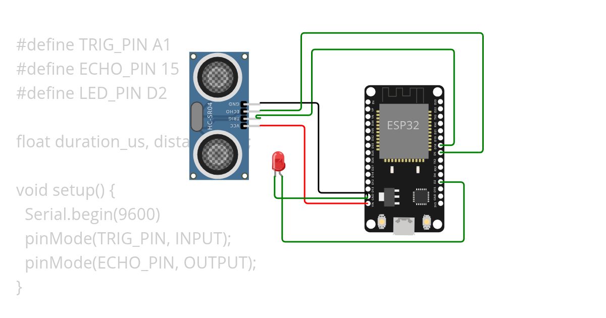 ULTRASONIC WITH ESP32 -debug simulation