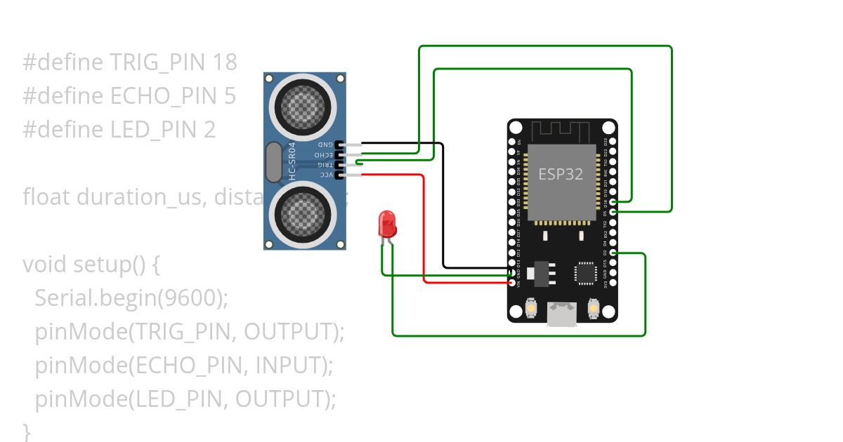 ULTRASONIC and esp32 simulation