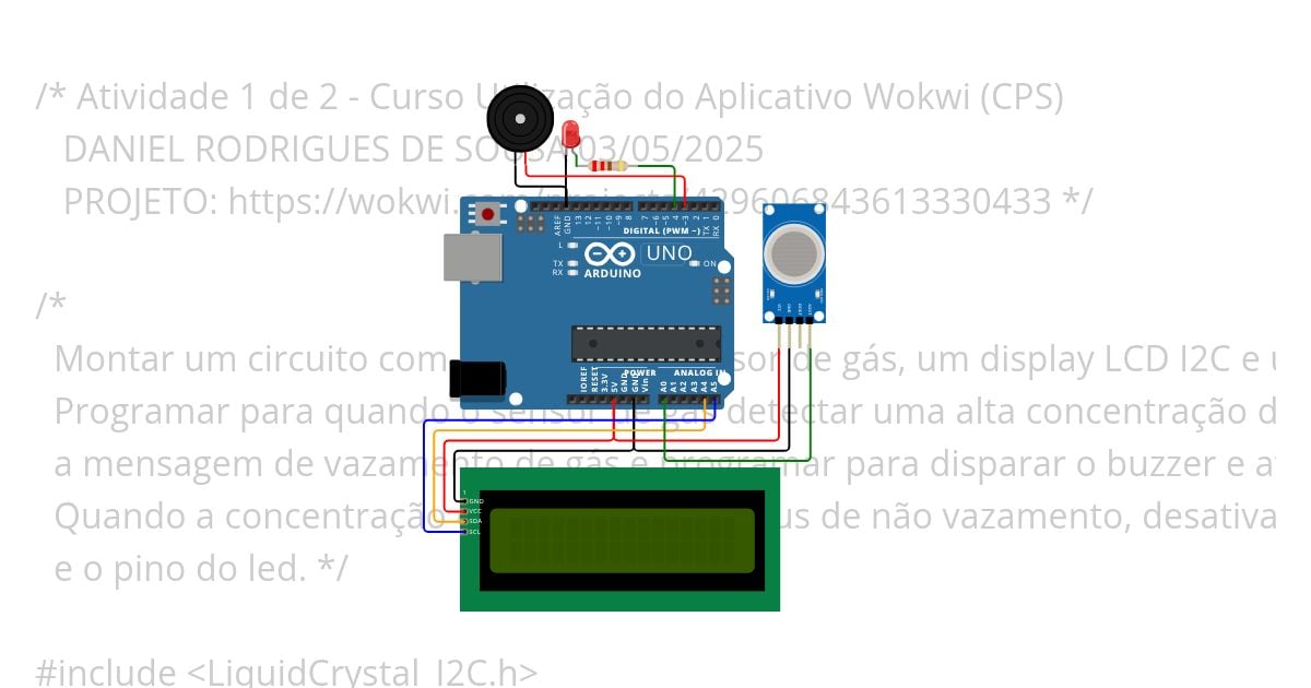  Atividade 1 de 2 - Curso Utilização do Aplicativo Wokwi (CPS) simulation