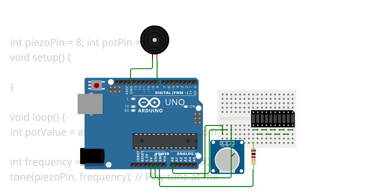 Speaker controlled by potentiameter 2025 simulation