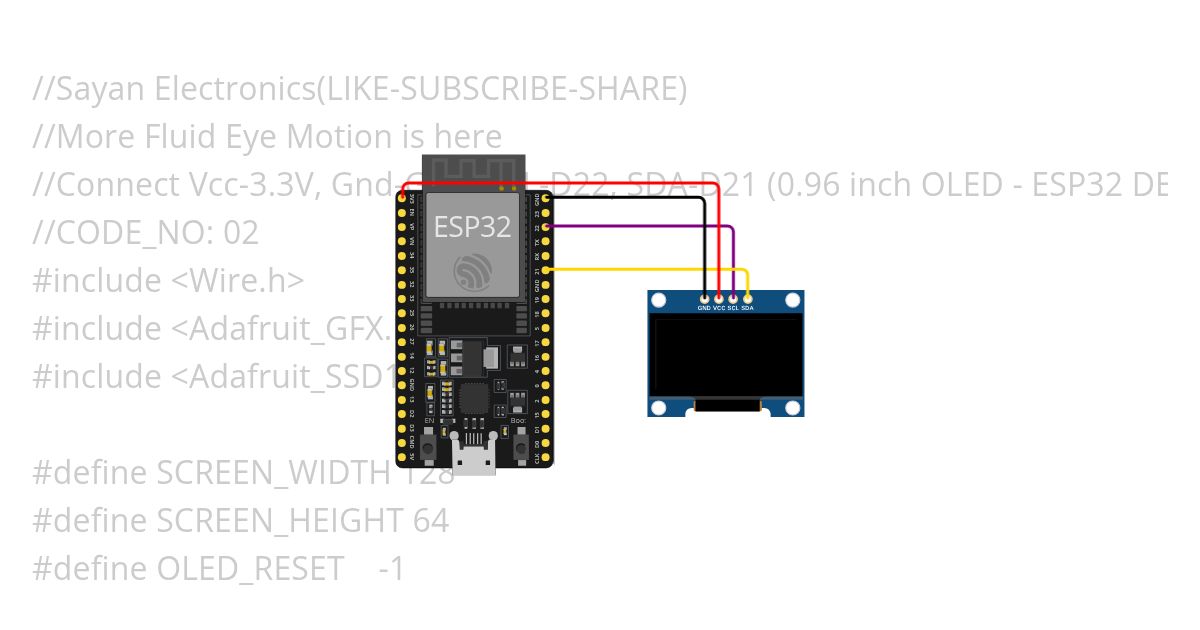 Robot Eyes using ESP32 and OLED Display simulation