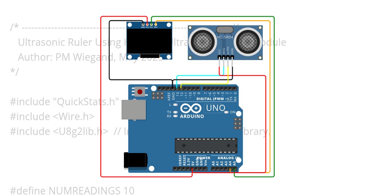 Ultrasonic Ruler simulation