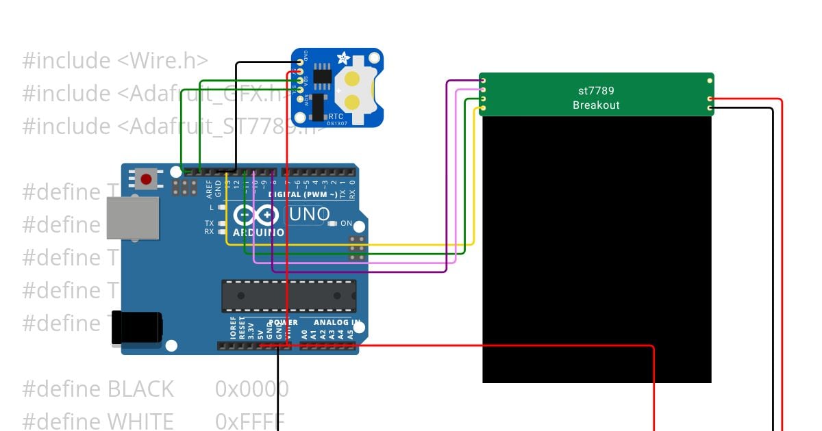  custom chip st7789  digital clock  Copy simulation