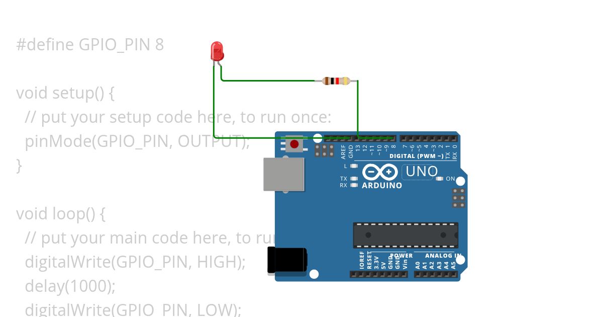LED ON OFF simulation