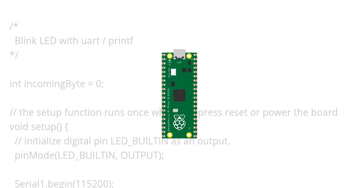 2 - Blink built-in LED with Print simulation