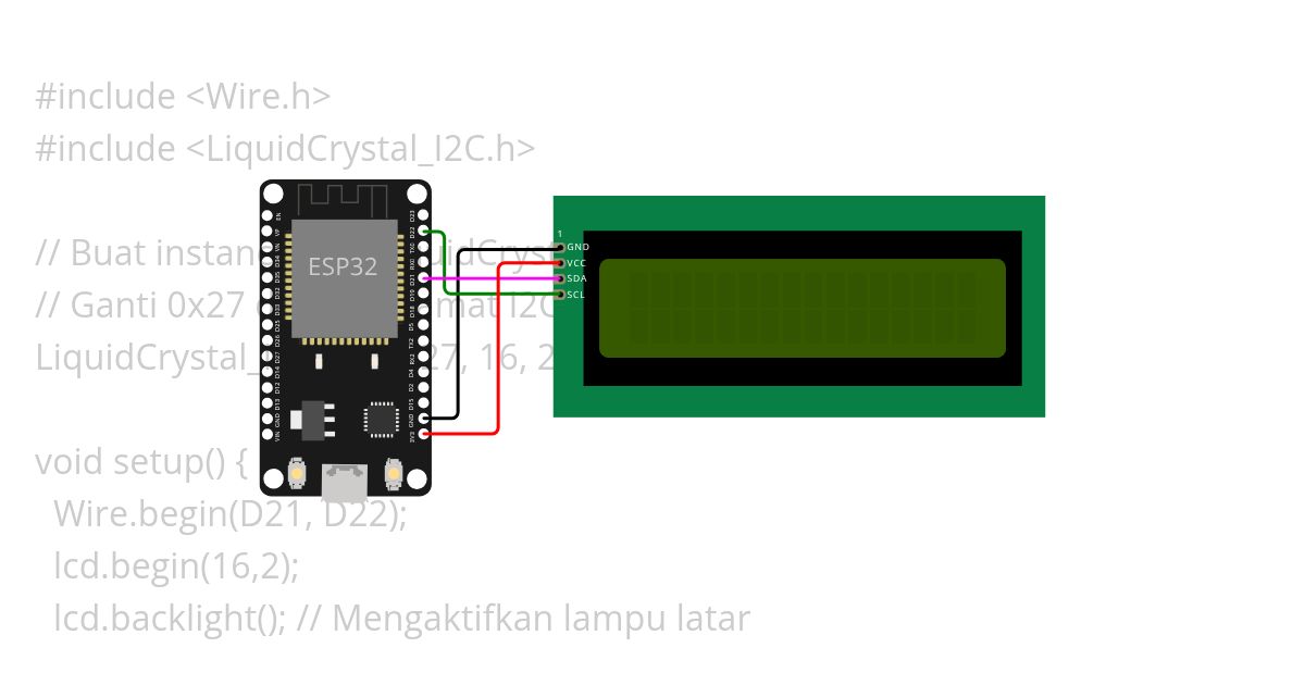 ESP32 LCD I2C  simulation