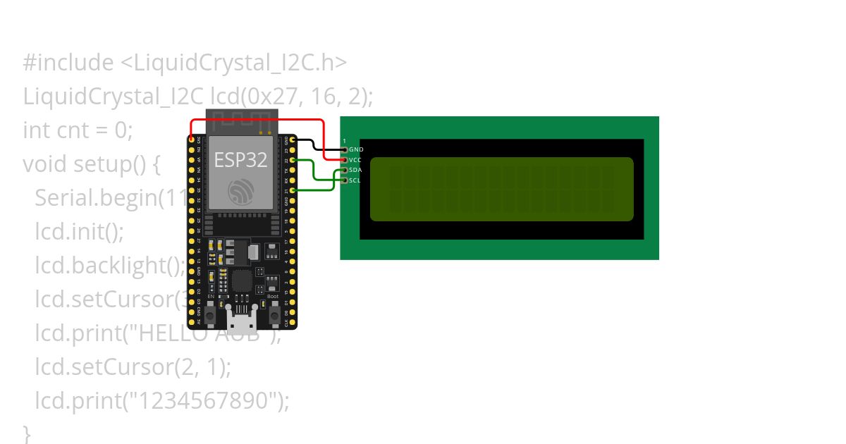 i2cLCD simulation