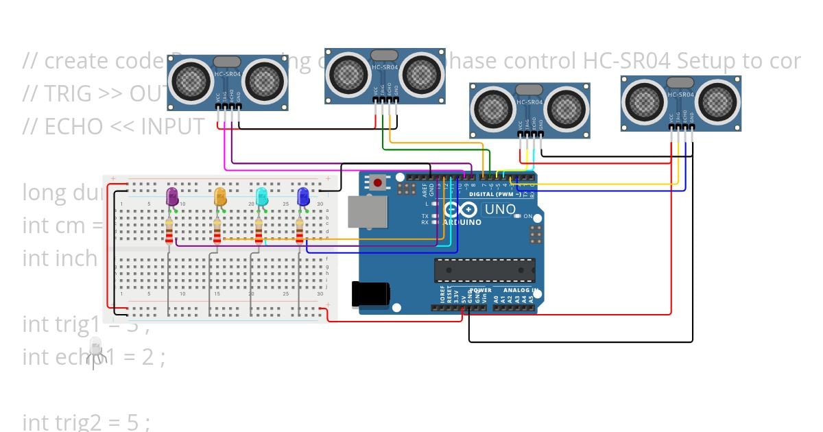 Setup code Control systems process to config HC-SR04 simulation