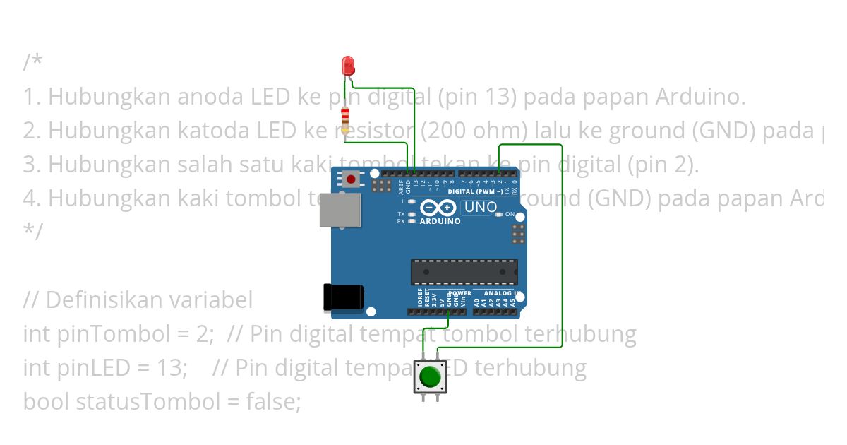 Tombol Kontrol LED simulation