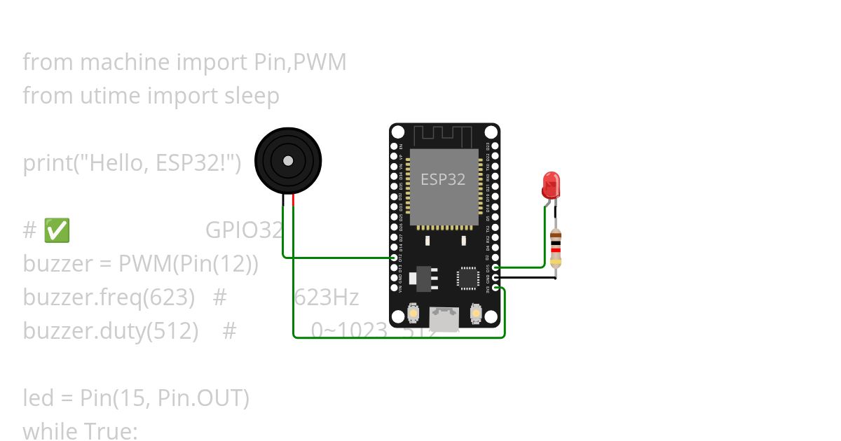 MicroPythonBlink&Buzz-ESP32 simulation