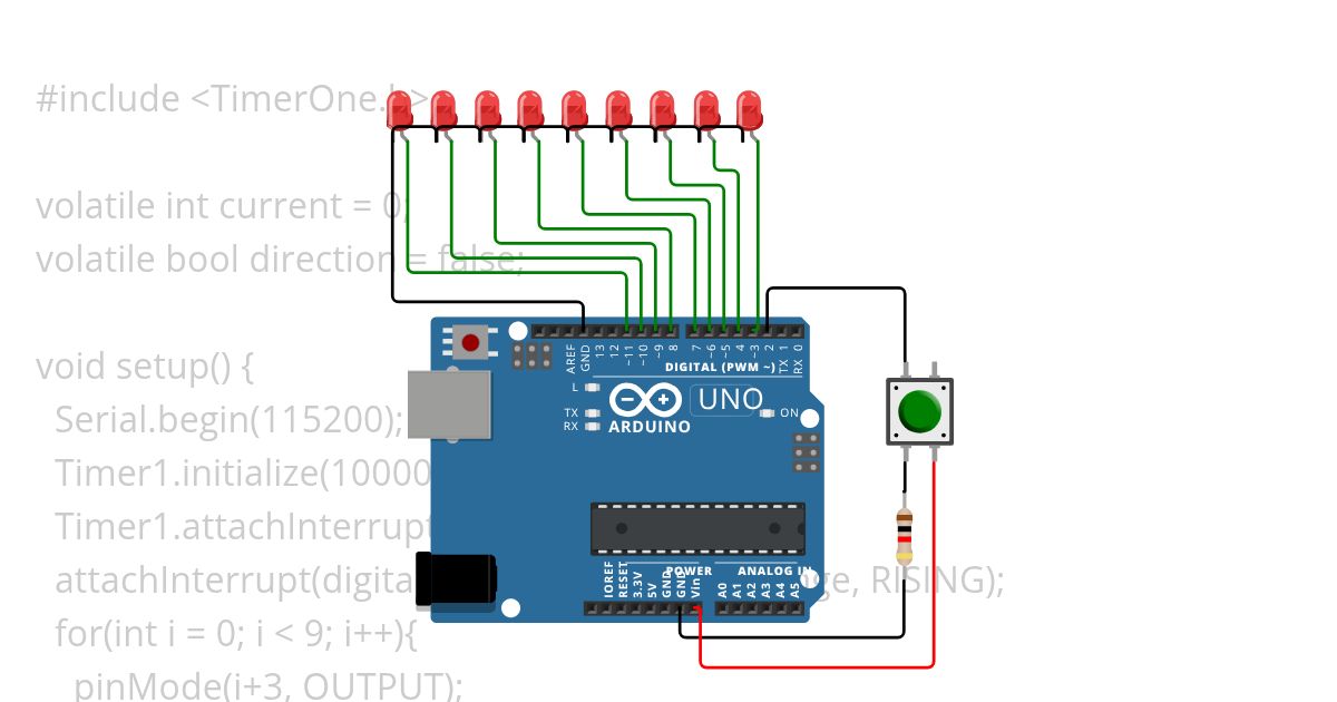 Running LED simulation