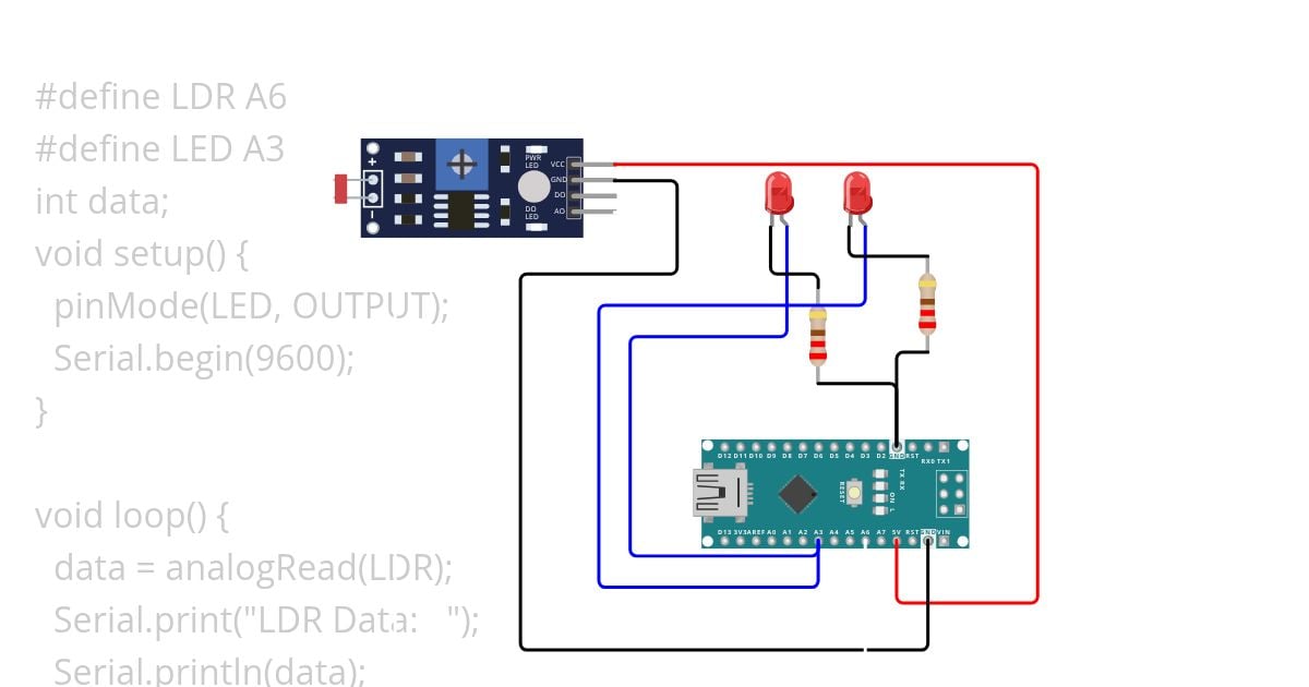 ldr + led simulation