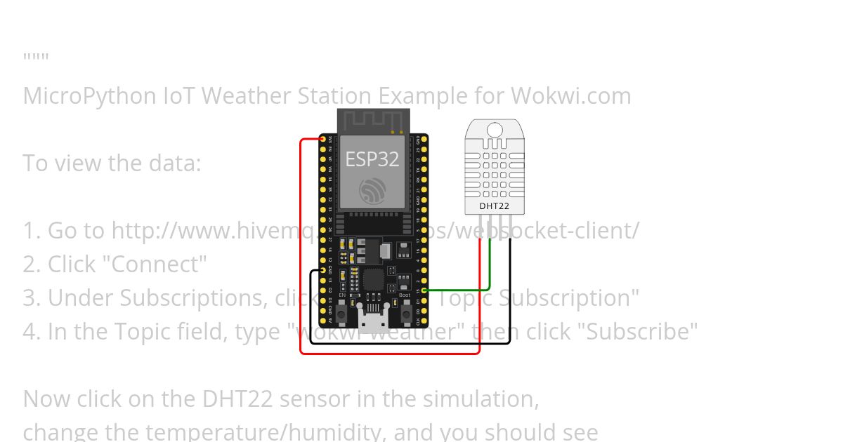 MicroPython MQTT Weather Logger (ESP32) Copy simulation