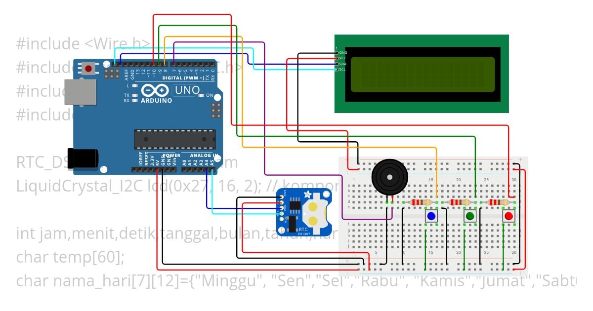 Digital Clock With Alarm simulation