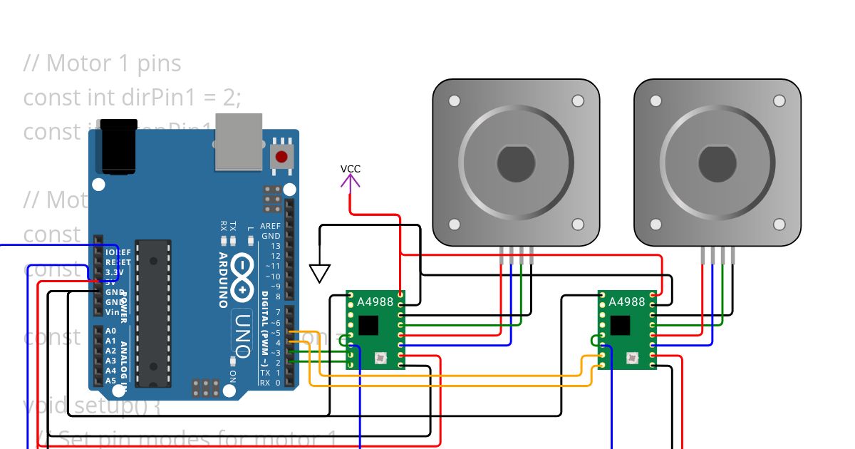 Dual Stepper Motor Testing  simulation