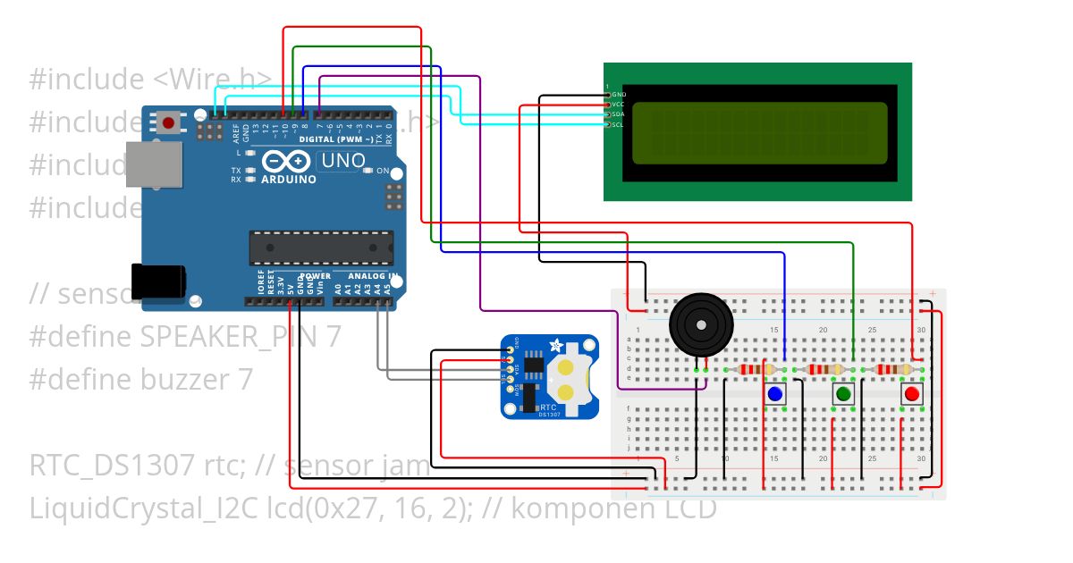 Digital Clock With Alarm Timer simulation