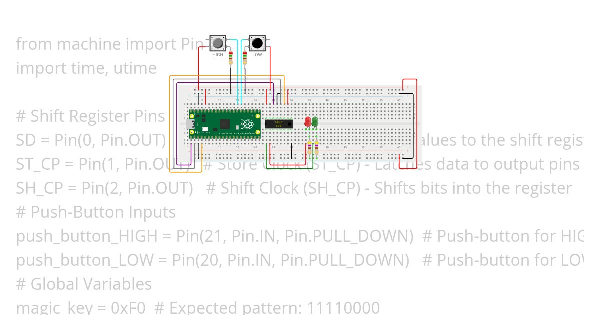 Project8_74HC595 8-Bit Shift simulation