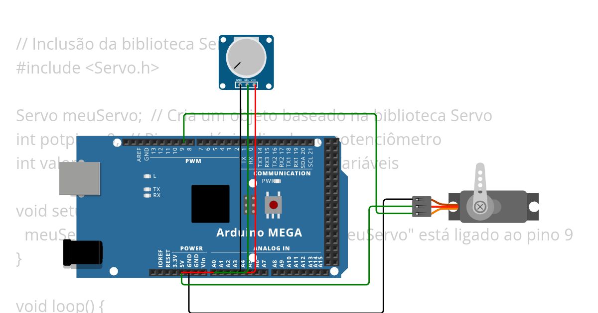 servo motor 0 a 180 simulation