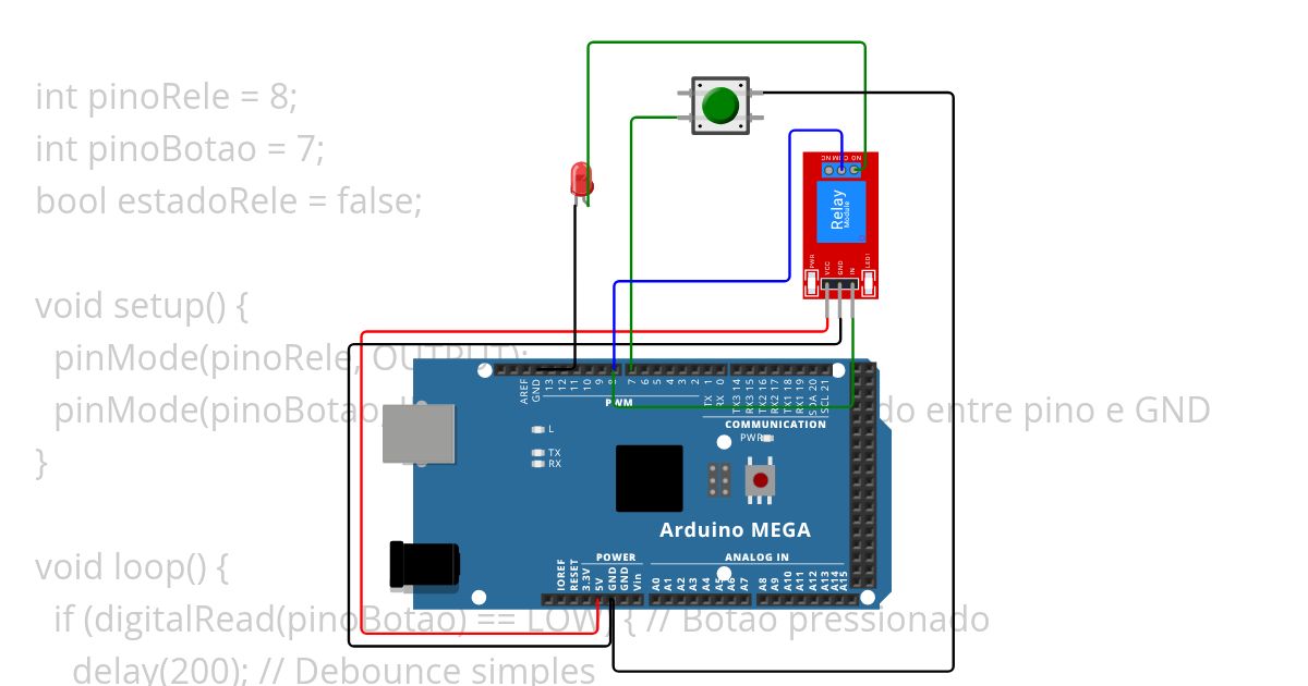 Relé com led simulation
