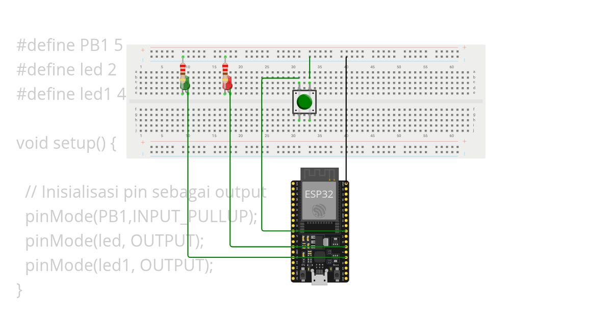 ESP32-led_Output Input Push Button simulation