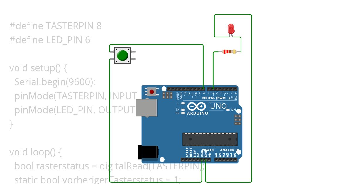 Laborübung 1.2b - BUTTONSTATE millis() simulation