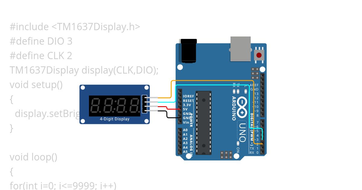 TM1637 with Arduino Uno simulation