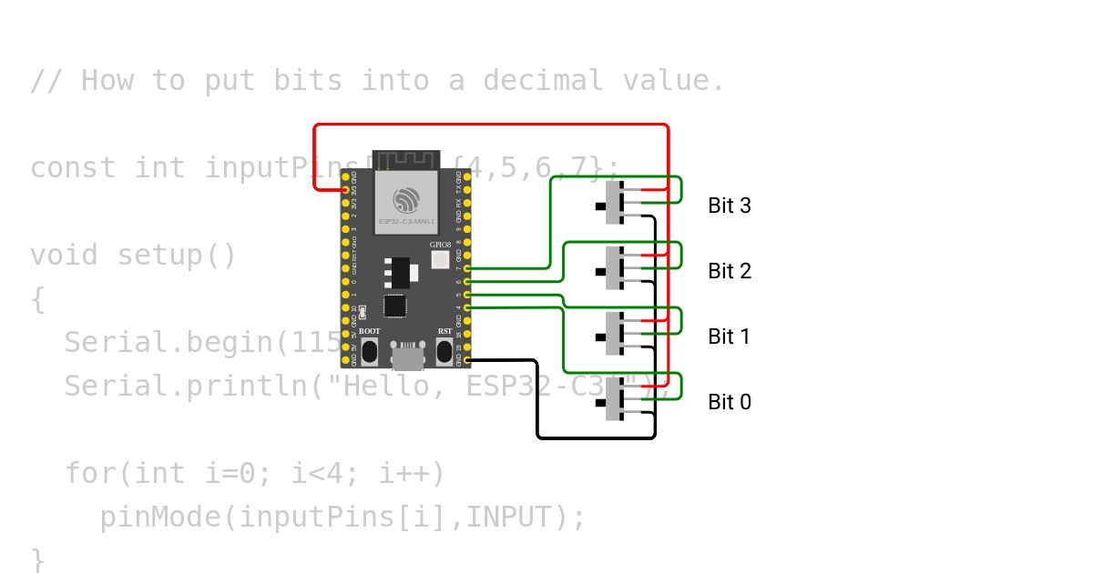 How to put bits into a decimal value. simulation