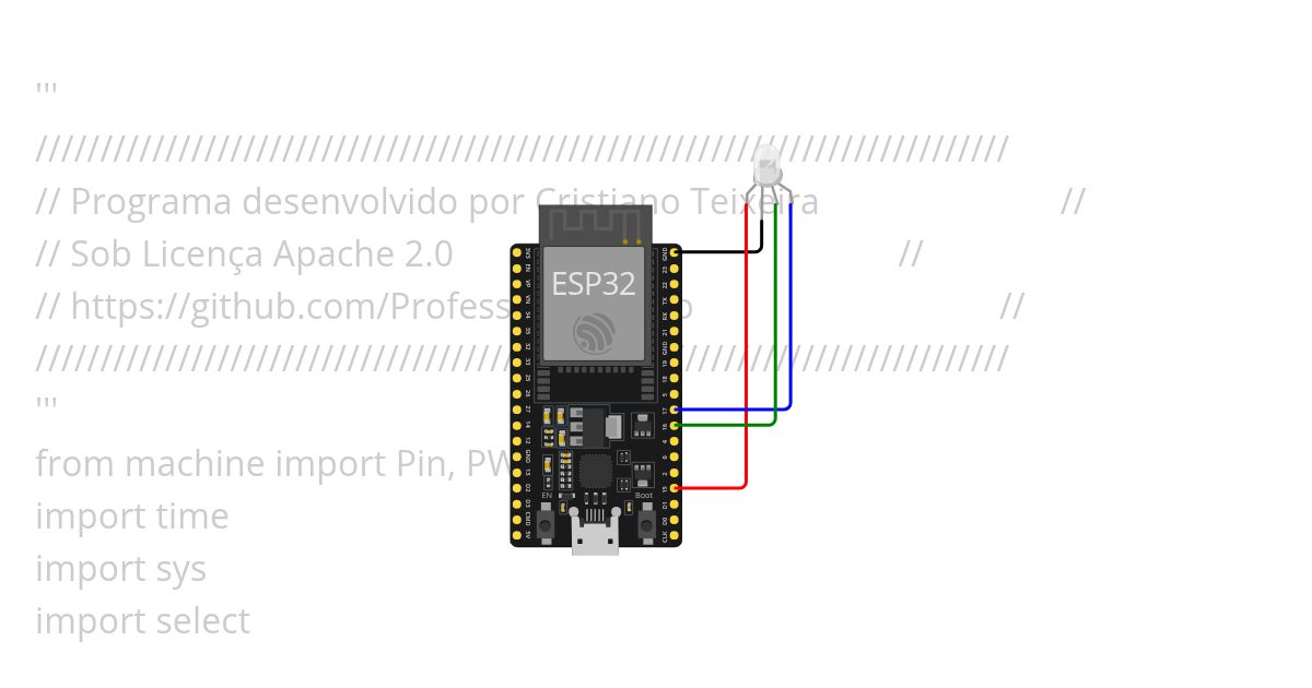 OTRO - ESP32 micropython conectando serial (Prof. Cristiano) simulation