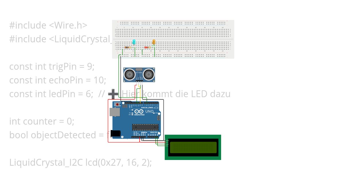 Bewegungssensor mit Zähler und 2LED  simulation