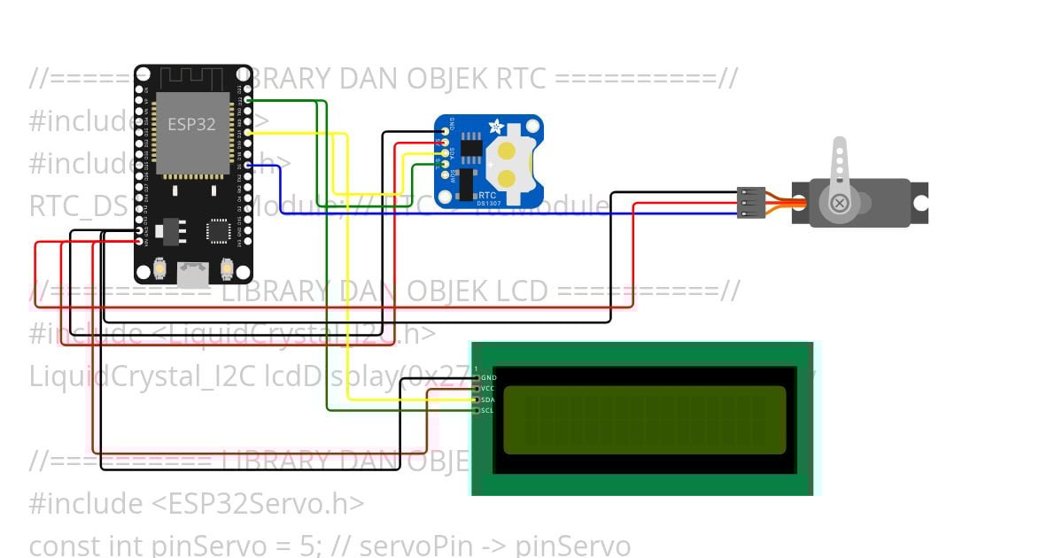 Pet Feeder ESP32/RTC/SERVO/LCD I2C simulation
