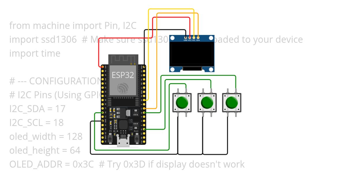 ESP32 PYTHON OLED LCD SWTICHES simulation