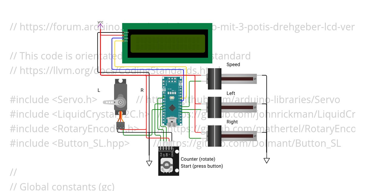 Three Poti Servo simulation