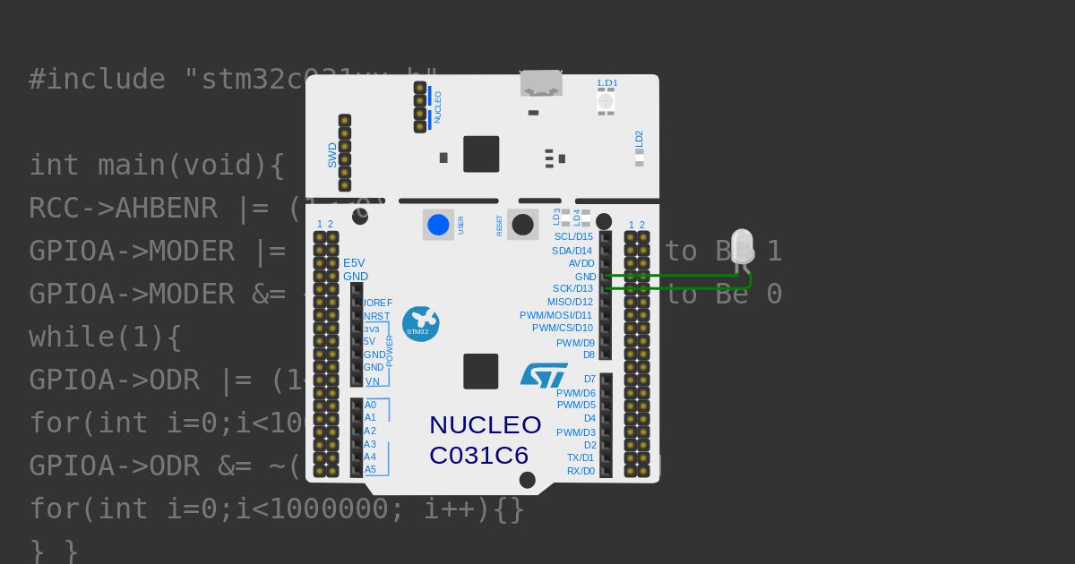 Blinking LED using STM32 Nucleo64 C031C6  Copy