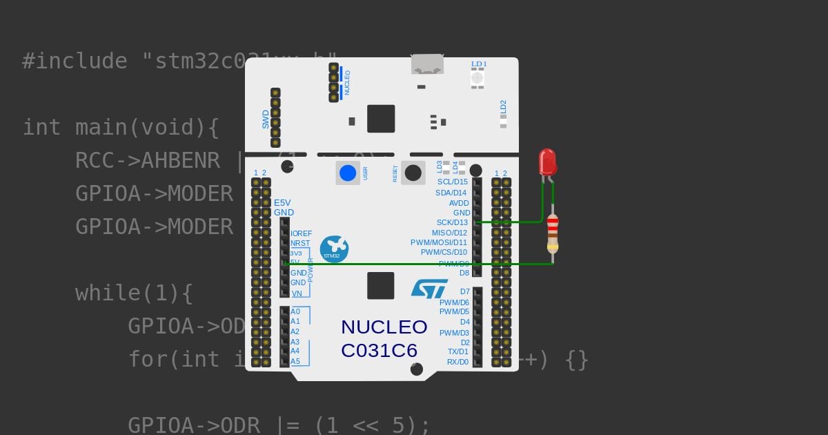 negative logic led blinking avr