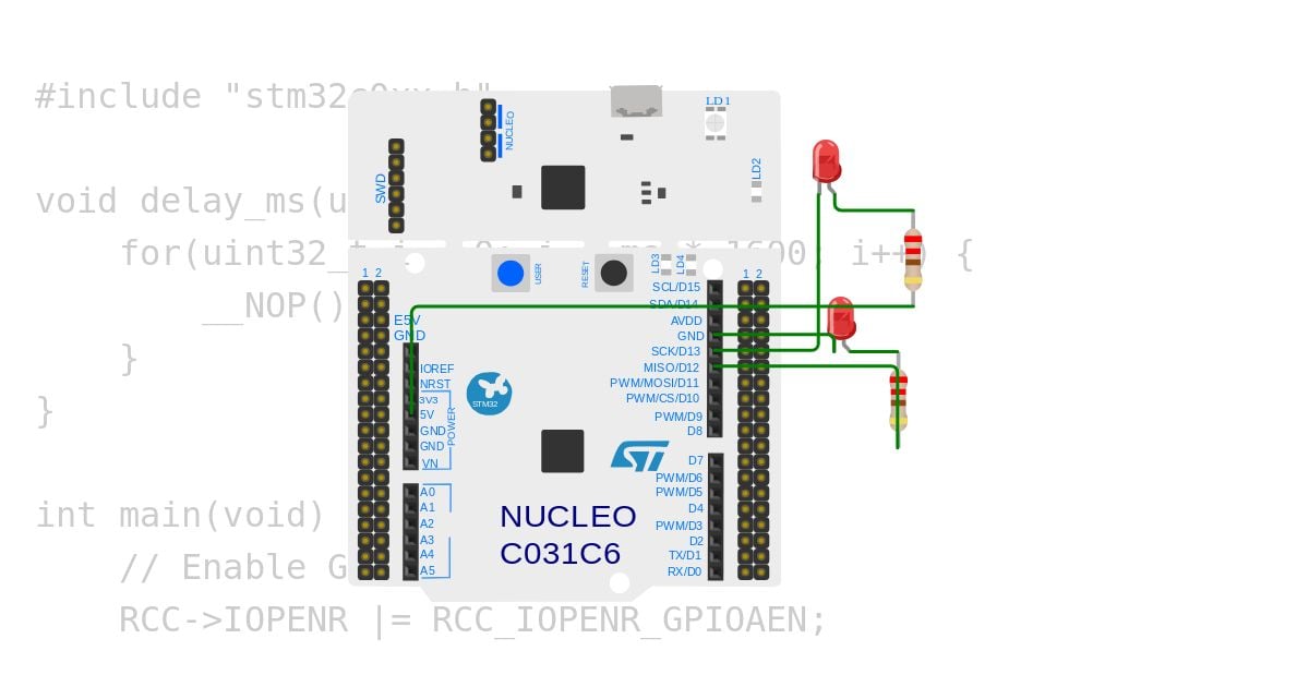 ALTERNATE BLINKING LED AVR