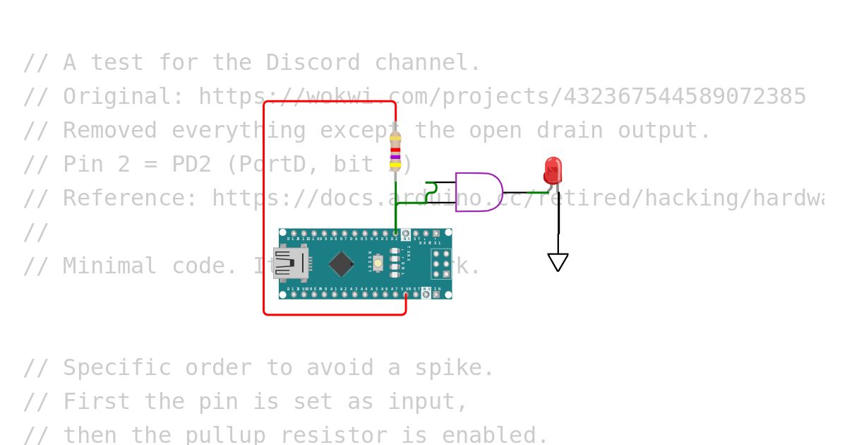 A test for the Discord channel (open drain output) simulation