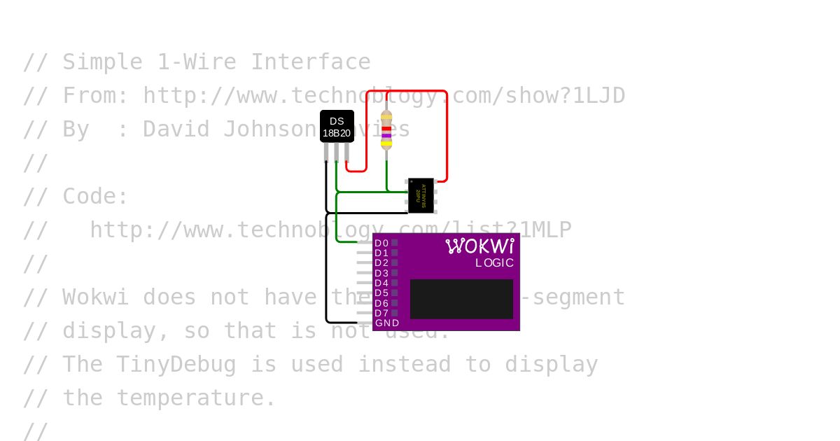 Simple 1-Wire Interface by David Johnson-Davies simulation