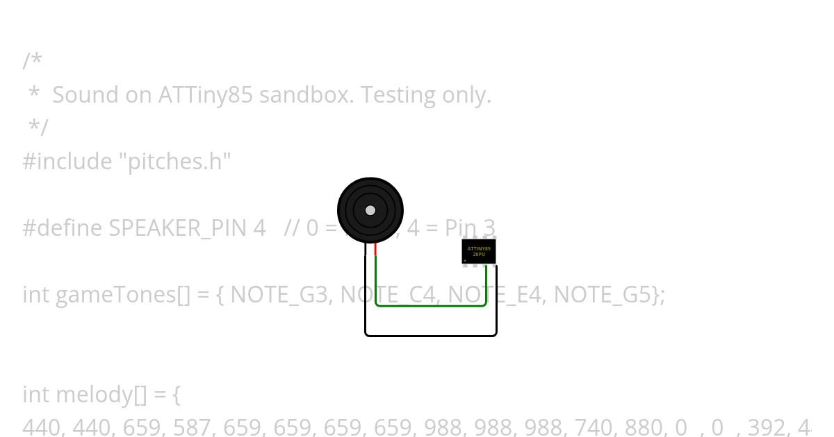 ATTiny85+Sound Copy simulation