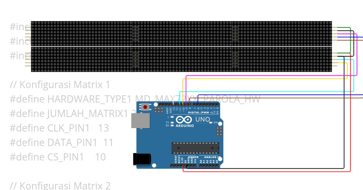 DOT MATRIX TEKS BERJALAN SATU ARAH  (TEST) Copy simulation