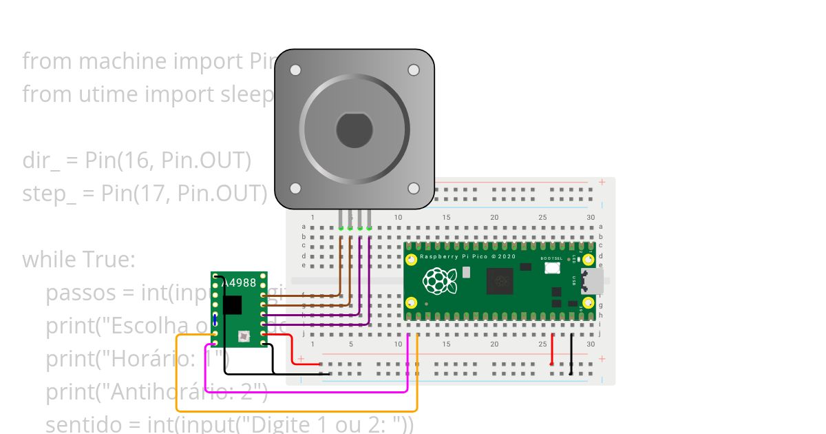 sentido horário e antihorário simulation