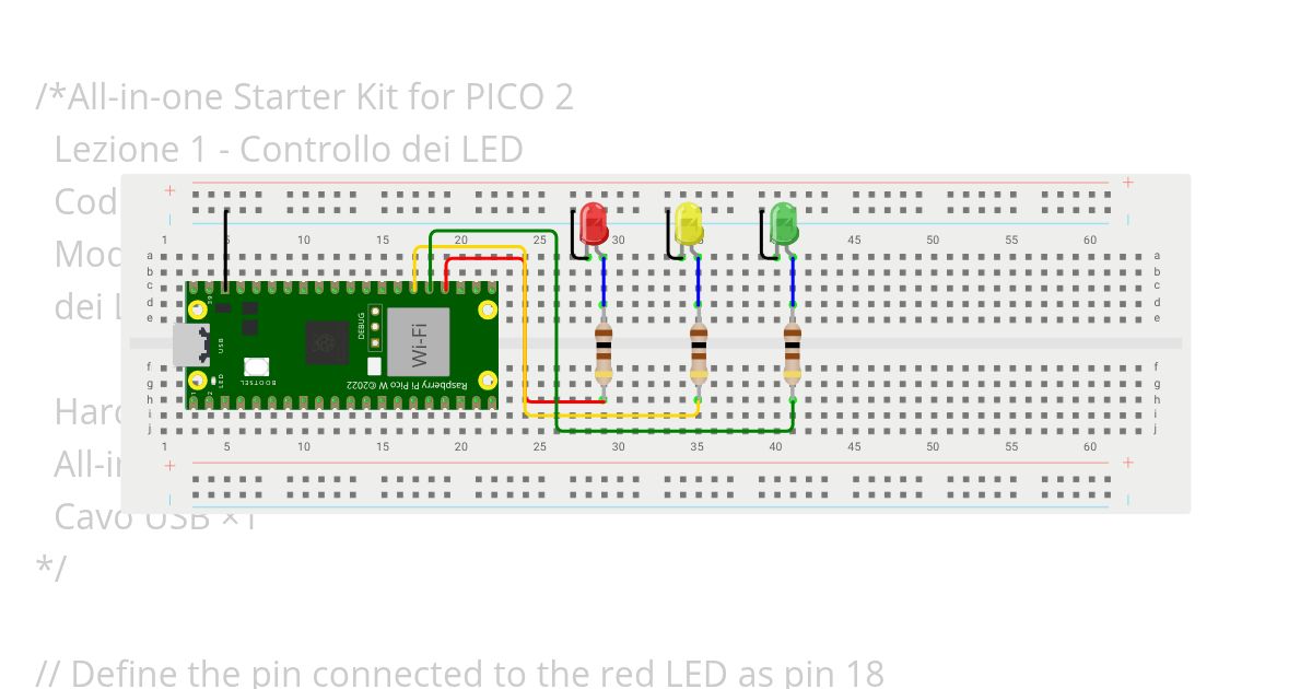 Starter_Kit_for_Pico_2-Lezione_1 Lampeggio led simulation