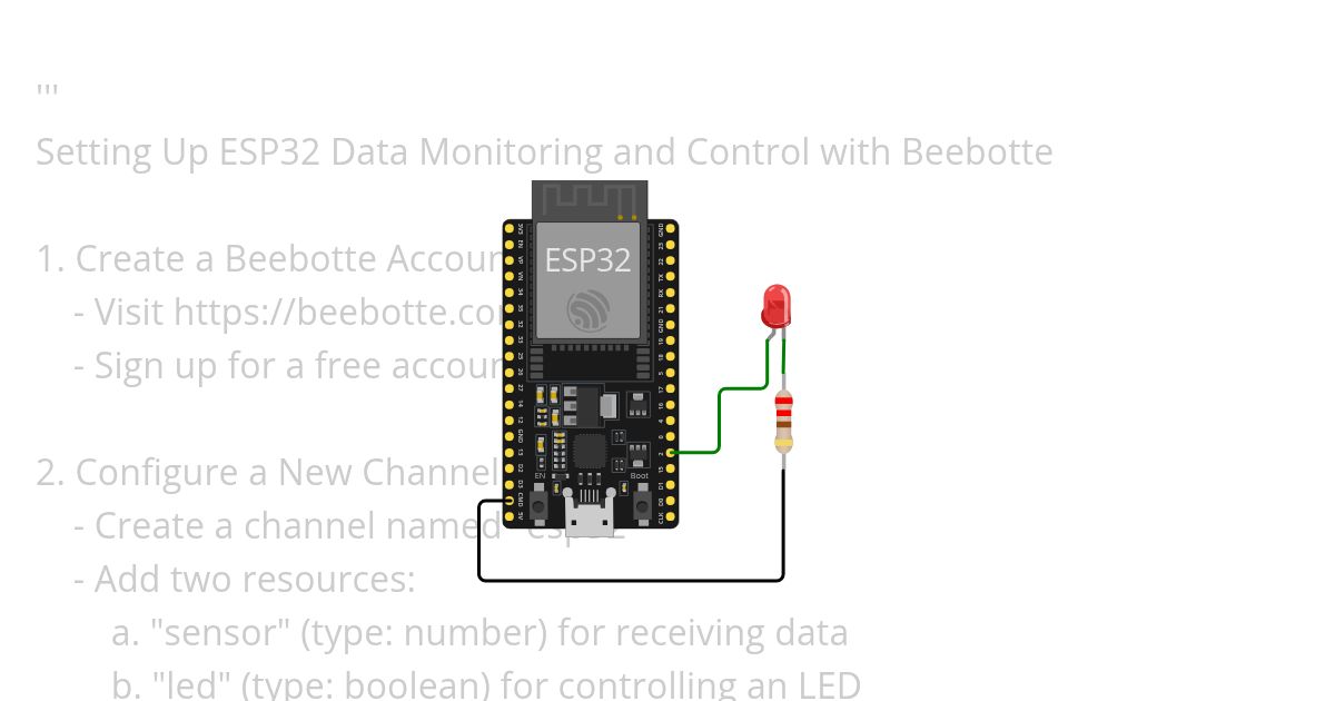 MicroPython MQTT beebotte.com ESP32 subscribe & publish simulation