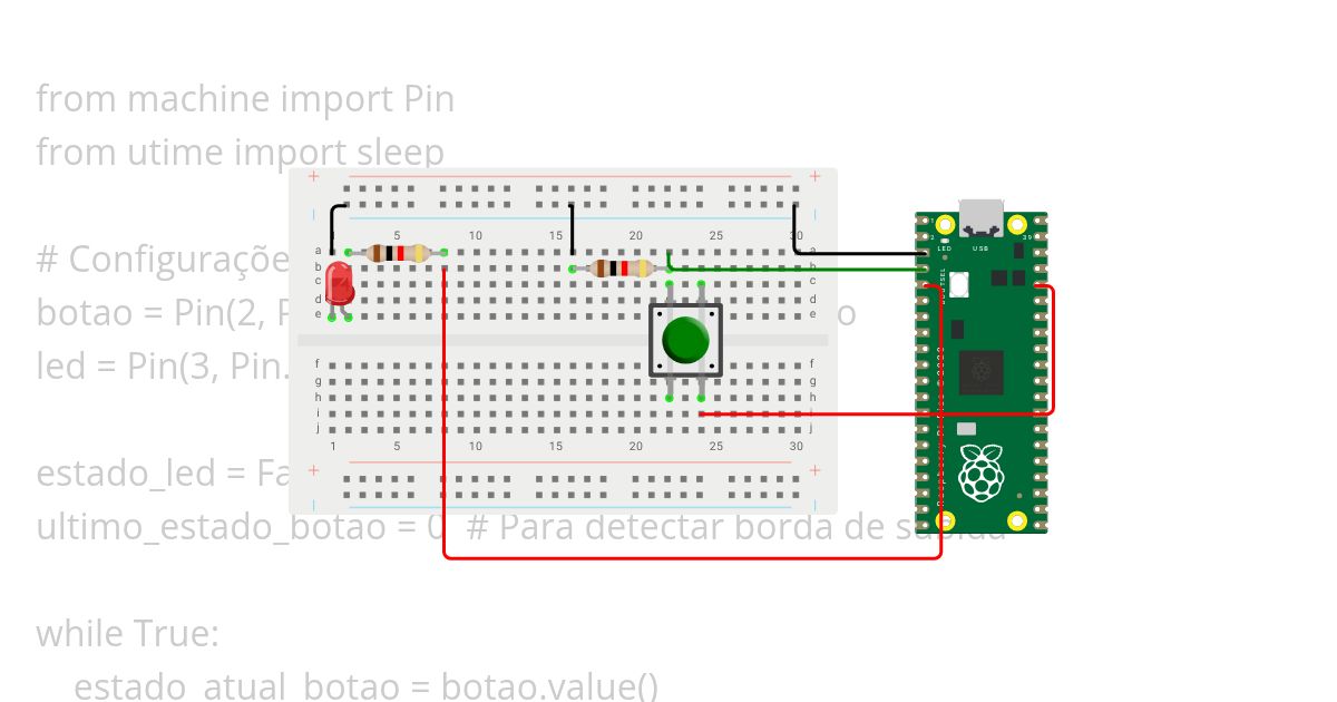 BOTÃO PULL DOWN - ligando e apagando simulation