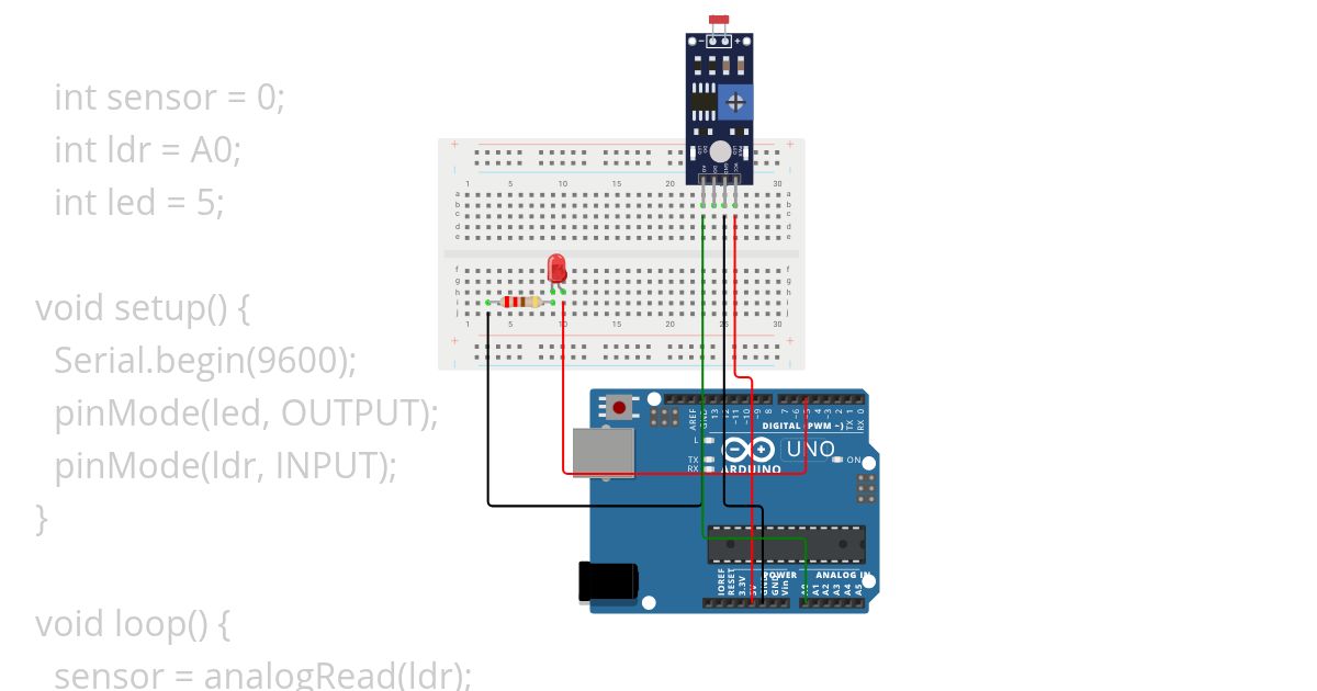Sensor LDR simulation