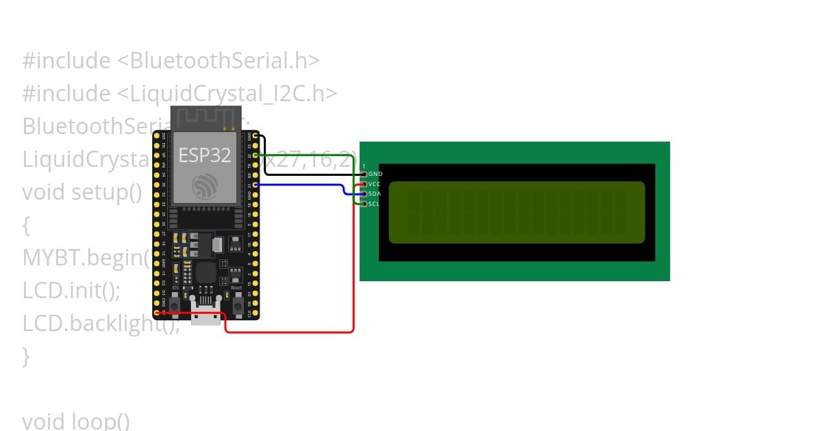 Controlling LCD Display with ESP32 simulation