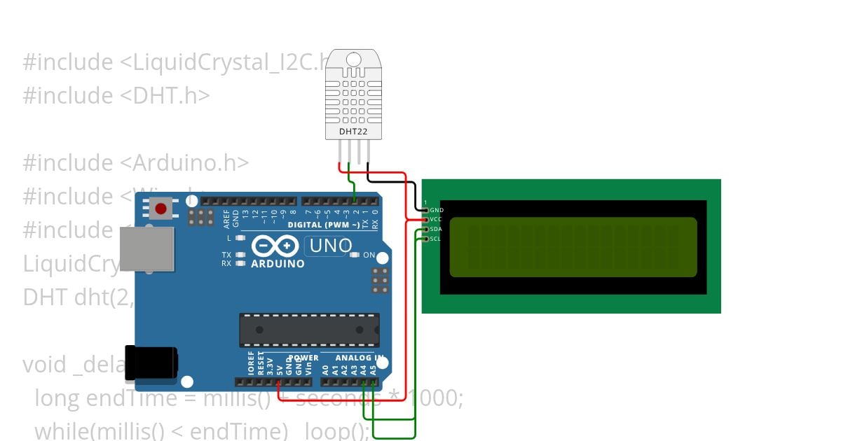 Medidor simple de Humedad y Temperatura simulation