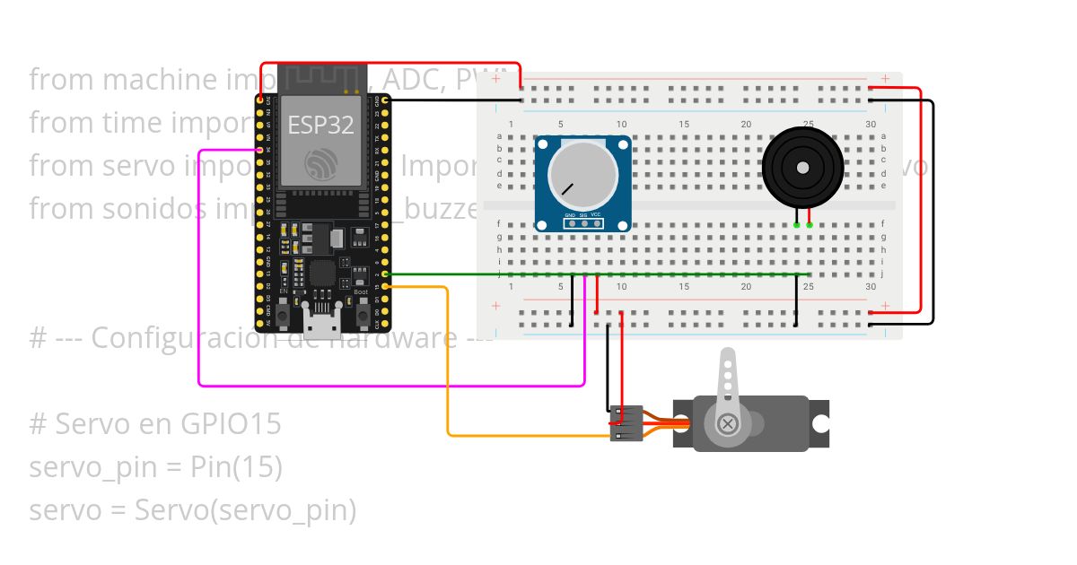 servo+pot+buzzer simulation
