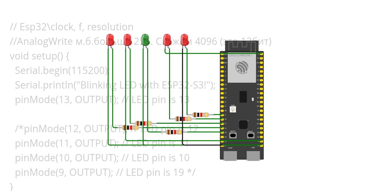esp32-s3 blink simulation